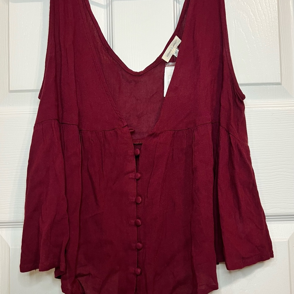 Urban Outfitters, Silence + Noise Burgundy Sleeveless Blouse size large
